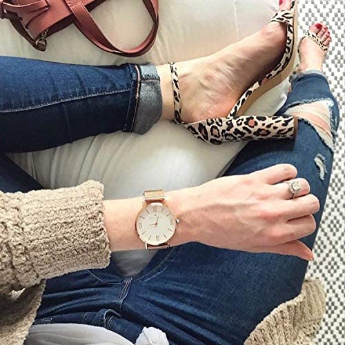 Wristology 29 Options - Maxi Leather Band Roman Numerals Boyfriend Watch - Interchangeable Genuine Leather Strap - Large Easy to Read Analog Face for Women or Men - Image 2